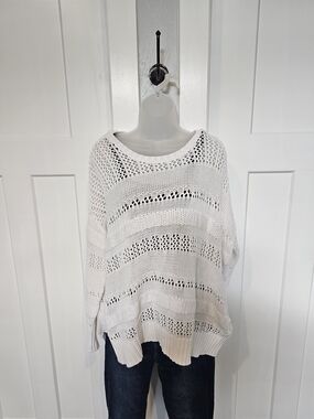 Show Me Your Mumu Paula Open Knit Pullover Oversized Knit Sweater Small
